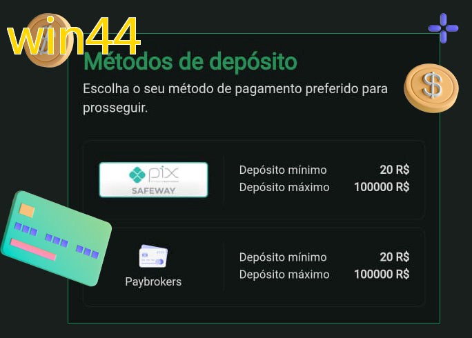 O cassino win44bet oferece uma grande variedade de métodos de pagamento